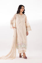 Stitched Organza Embroidered Suit