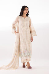 Stitched Organza Embroidered Suit