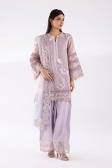 Stitched Khaddi Net Embroidered Suit