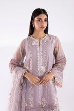 Stitched Khaddi Net Embroidered Suit