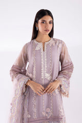 Stitched Khaddi Net Embroidered Suit