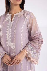 Stitched Khaddi Net Embroidered Suit