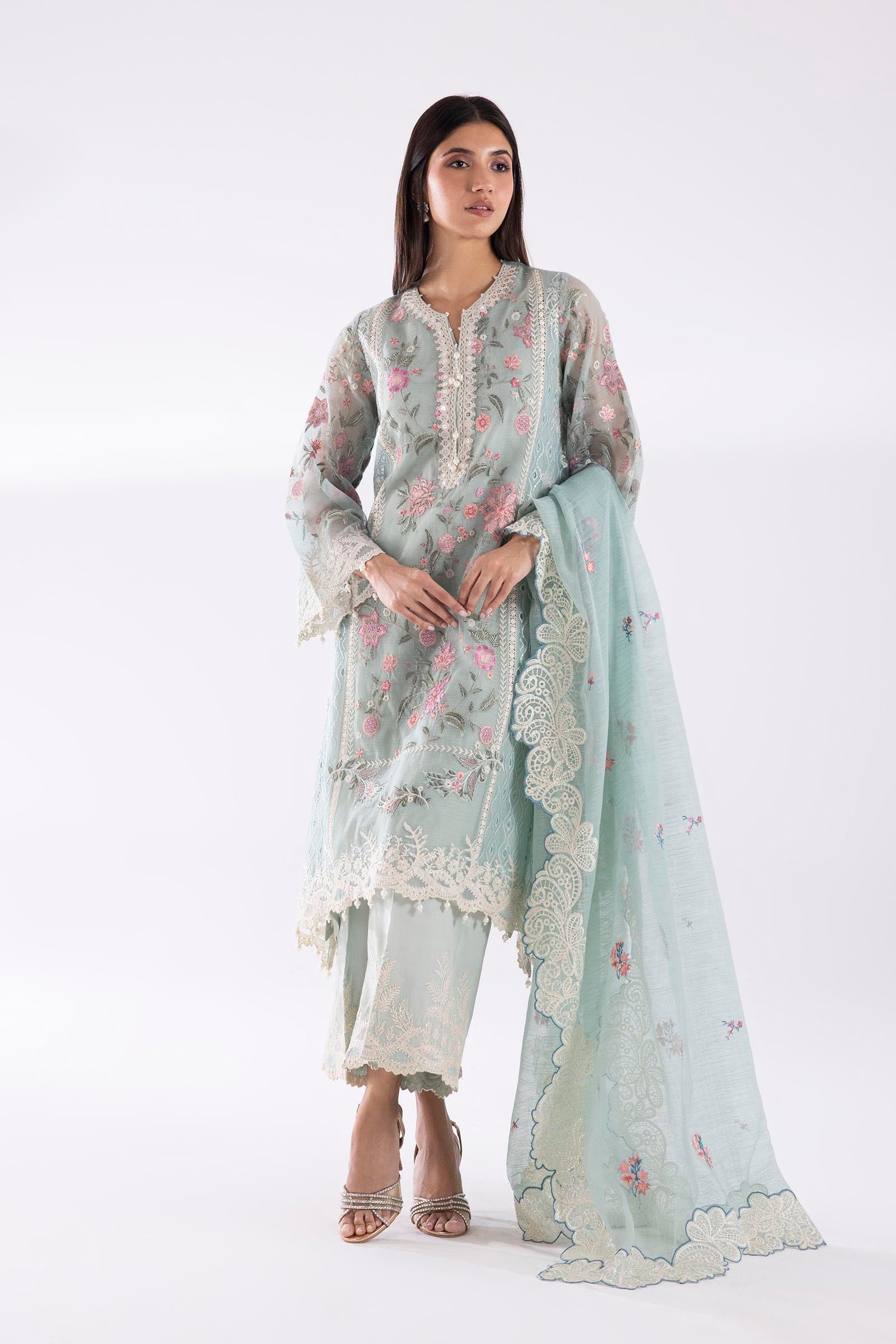 Stitched Embroidered Slub Suit Main image