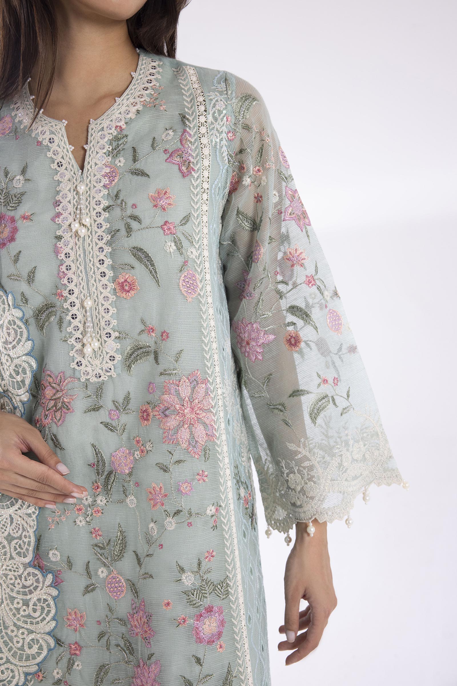 Stitched Embroidered Slub Suit