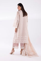 Stitched Embroidered Organza Jacquard Suit