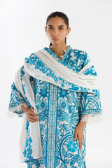 Stitched Printed Khaddar Shirt+ Dupatta