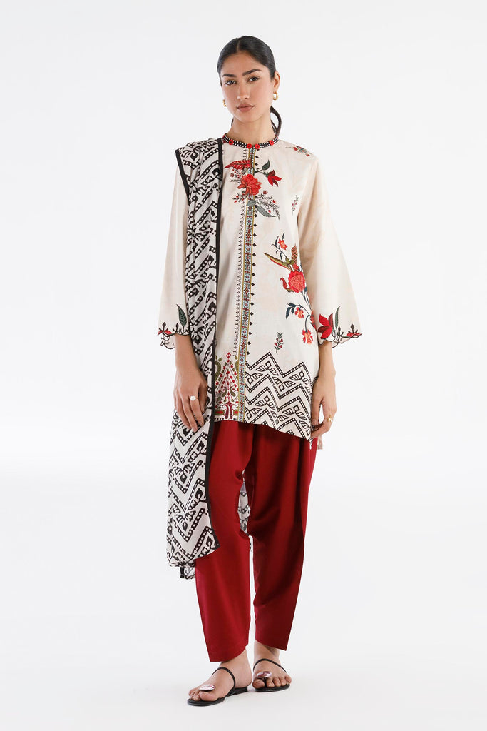 Stitched Printed Linen Suit