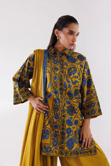 Stitched Mahay Printed Khaddar Shirt + Dupatta