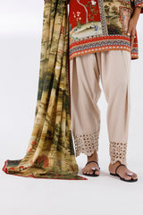Stitched Printed Linen Shirt + Dupatta
