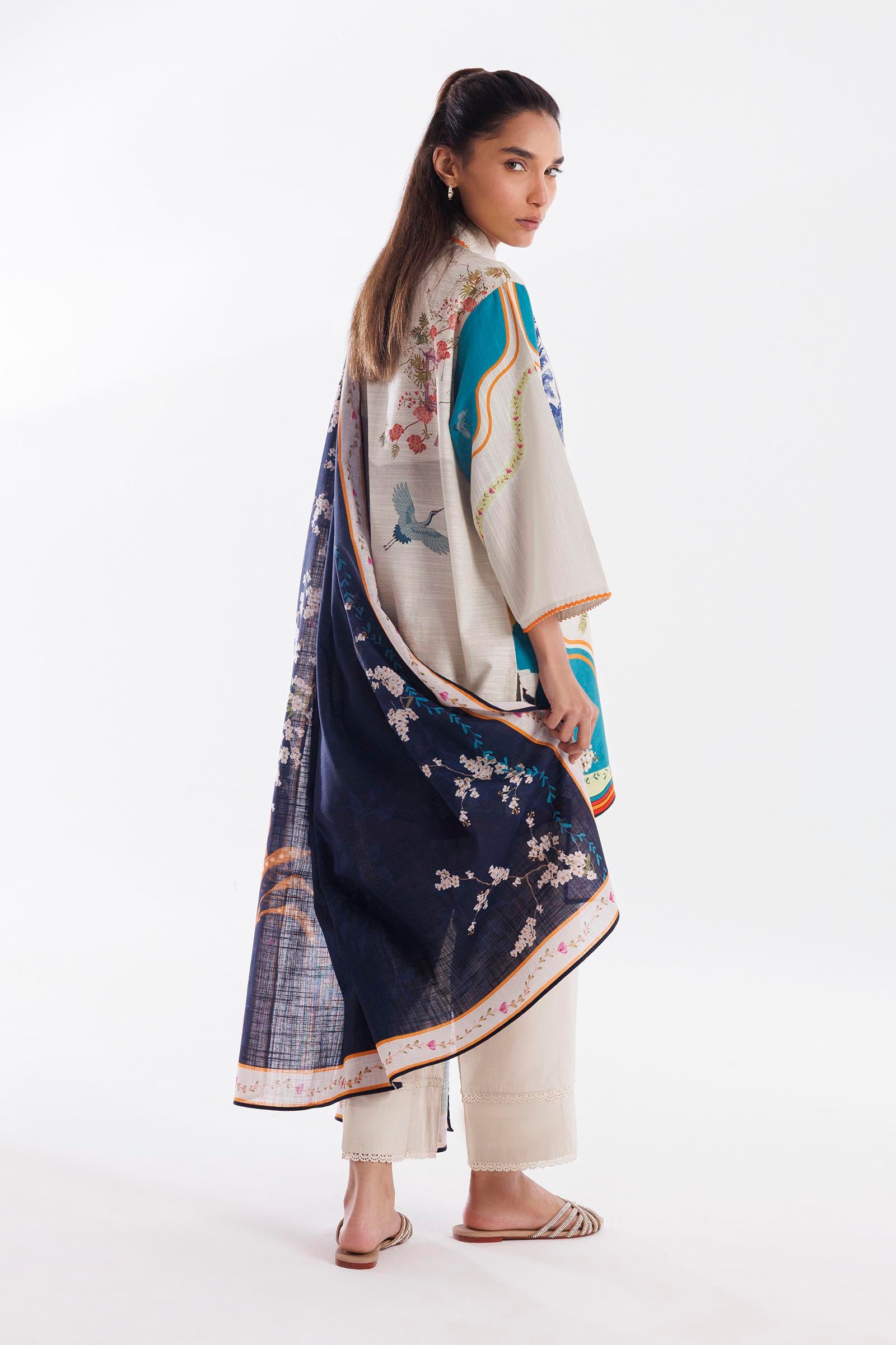 Stitched Mahay Printed Khaddar Shirt + Dupatta