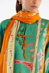 Stitched Printed Khaddar Shirt+ Dupatta