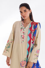 Stitched Khaddar Muzlin Suit