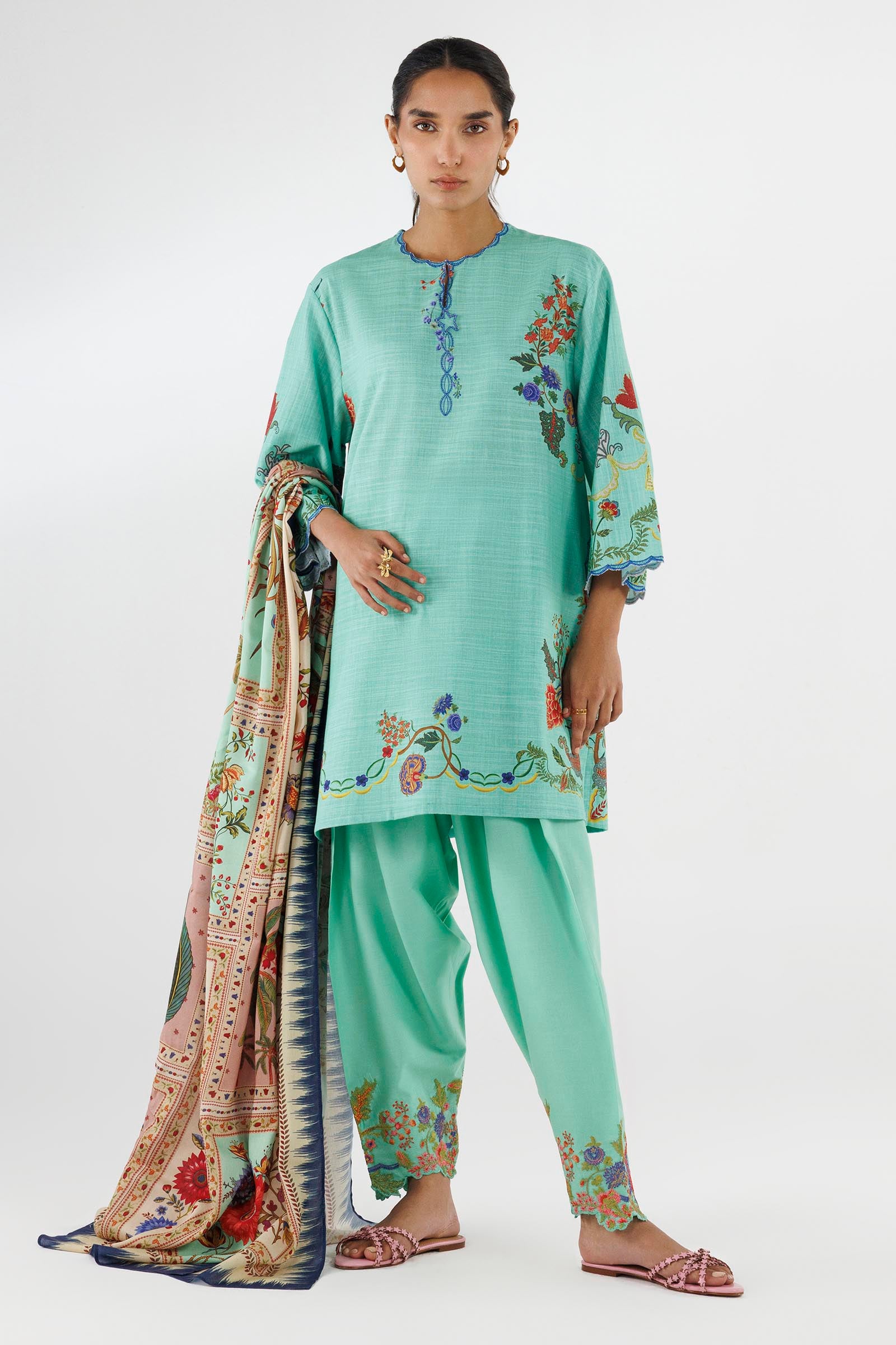 Stitched Muzlin Khaddar Suit Main image