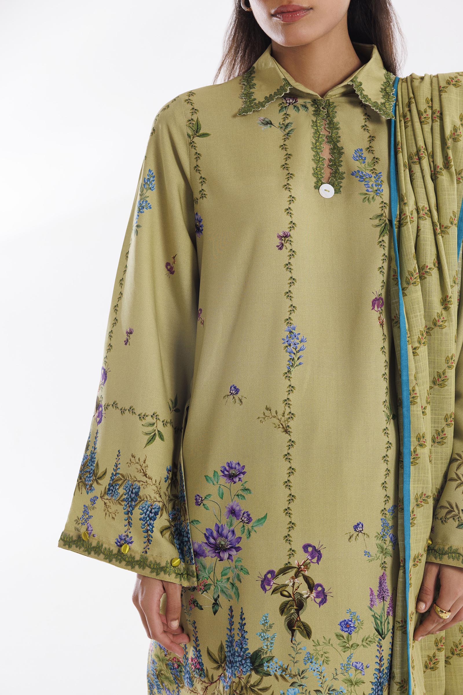 Stitched Khaddar Muzlin Suit