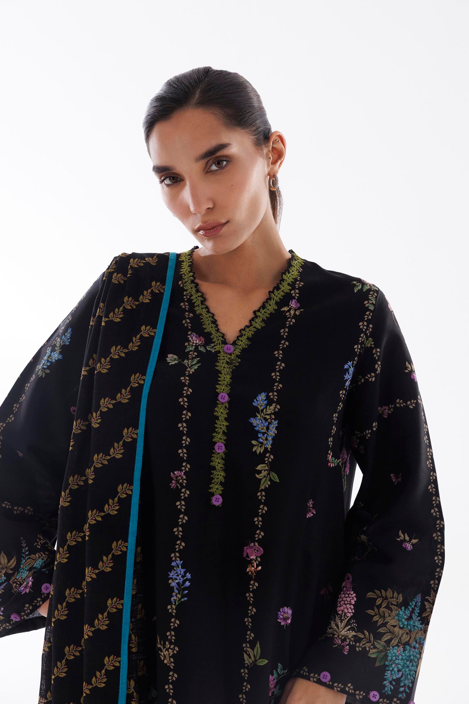 Stitched Linen Muzlin Suit Secondary image