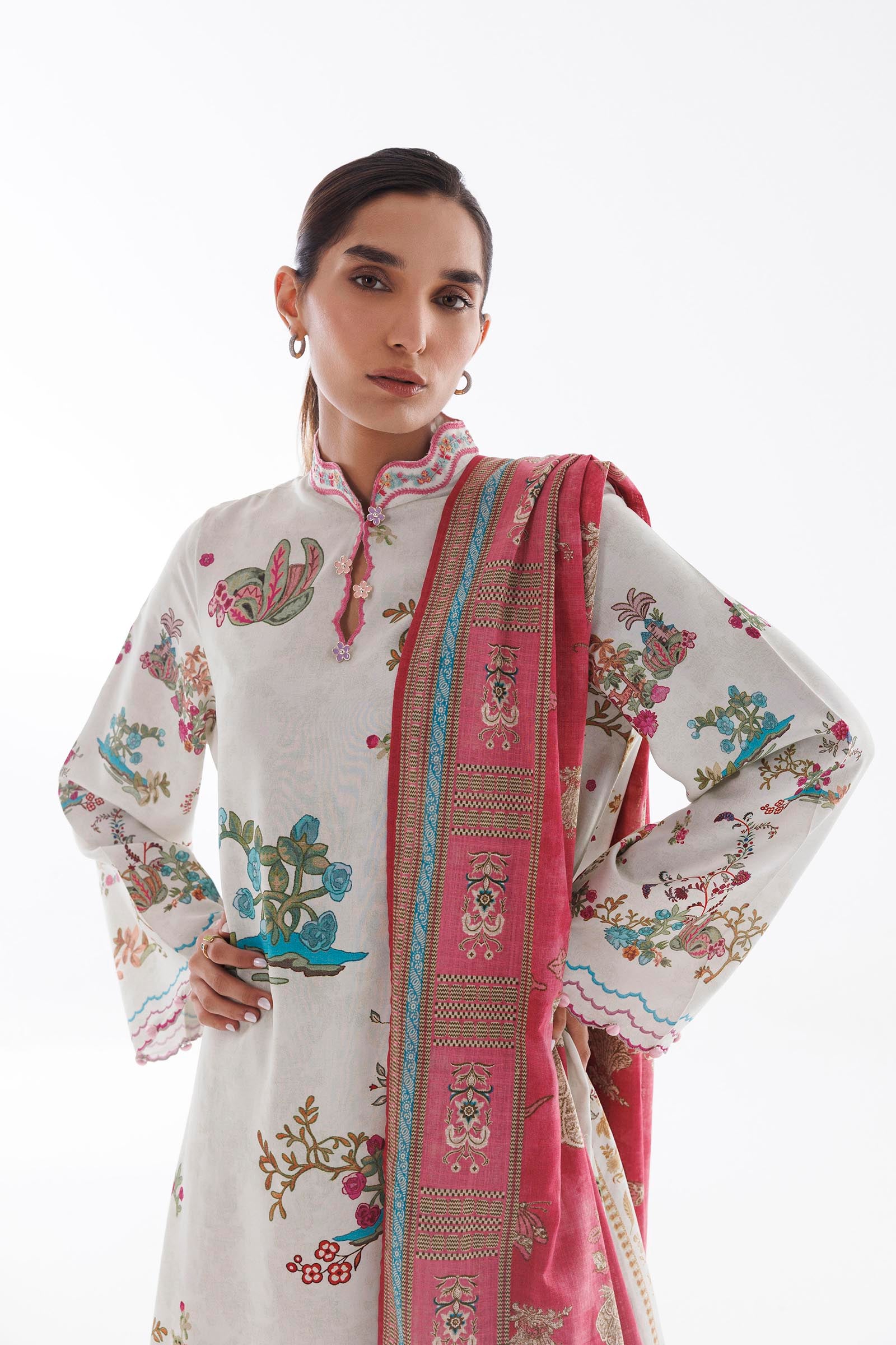 Stitched Linen Muzlin Suit Secondary image