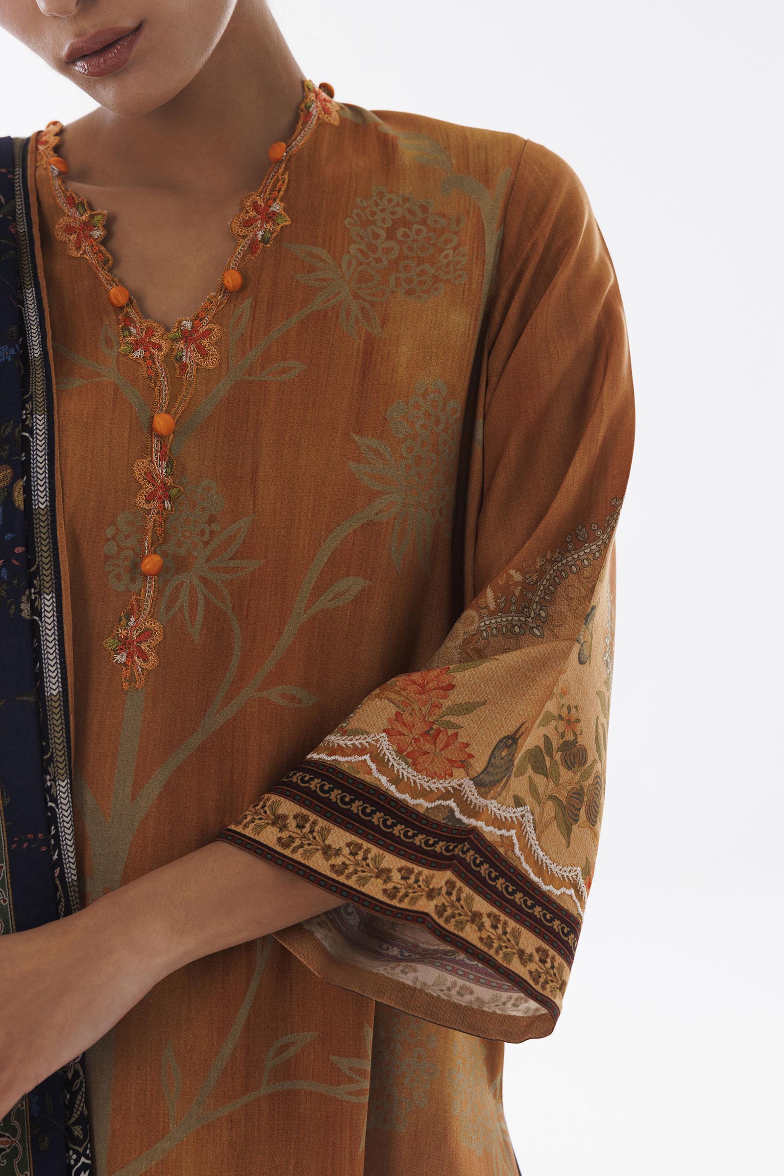 Stitched Linen Muzlin Suit