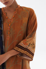 Stitched Linen Muzlin Suit