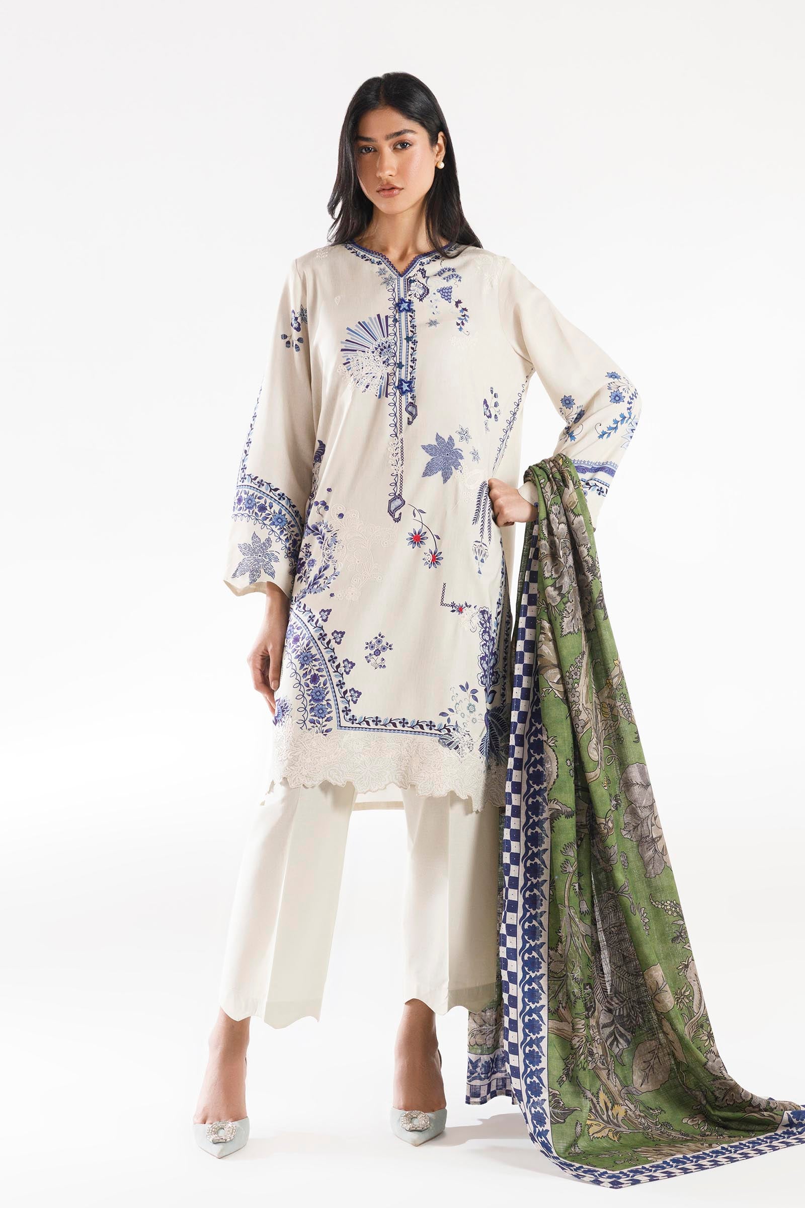 Stitched Muzlin Linen Suit Main image