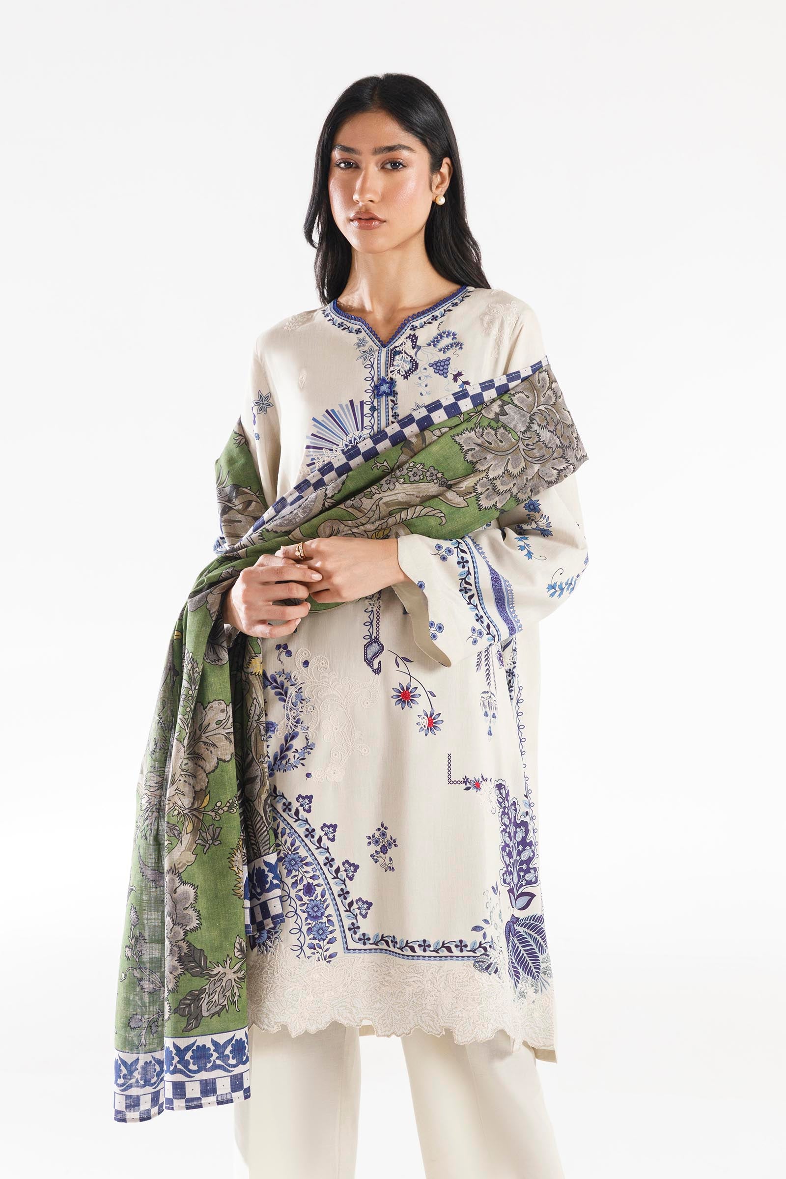 Stitched Muzlin Linen Suit Secondary image