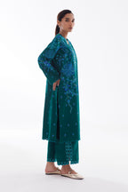 Stitched Embroidered Khaddar Shirt + Culotte