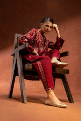 Stitched Embroidered Khaddar Shirt + Shalwar