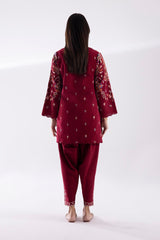 Stitched Embroidered Khaddar Shirt + Shalwar