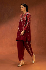 Stitched Embroidered Khaddar Shirt + Shalwar