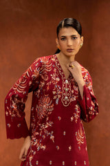 Stitched Embroidered Khaddar Shirt + Shalwar