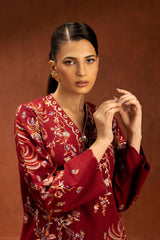 Stitched Embroidered Khaddar Shirt + Shalwar