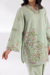 Stitched Embroidered Khaddar Shirt + Shalwar