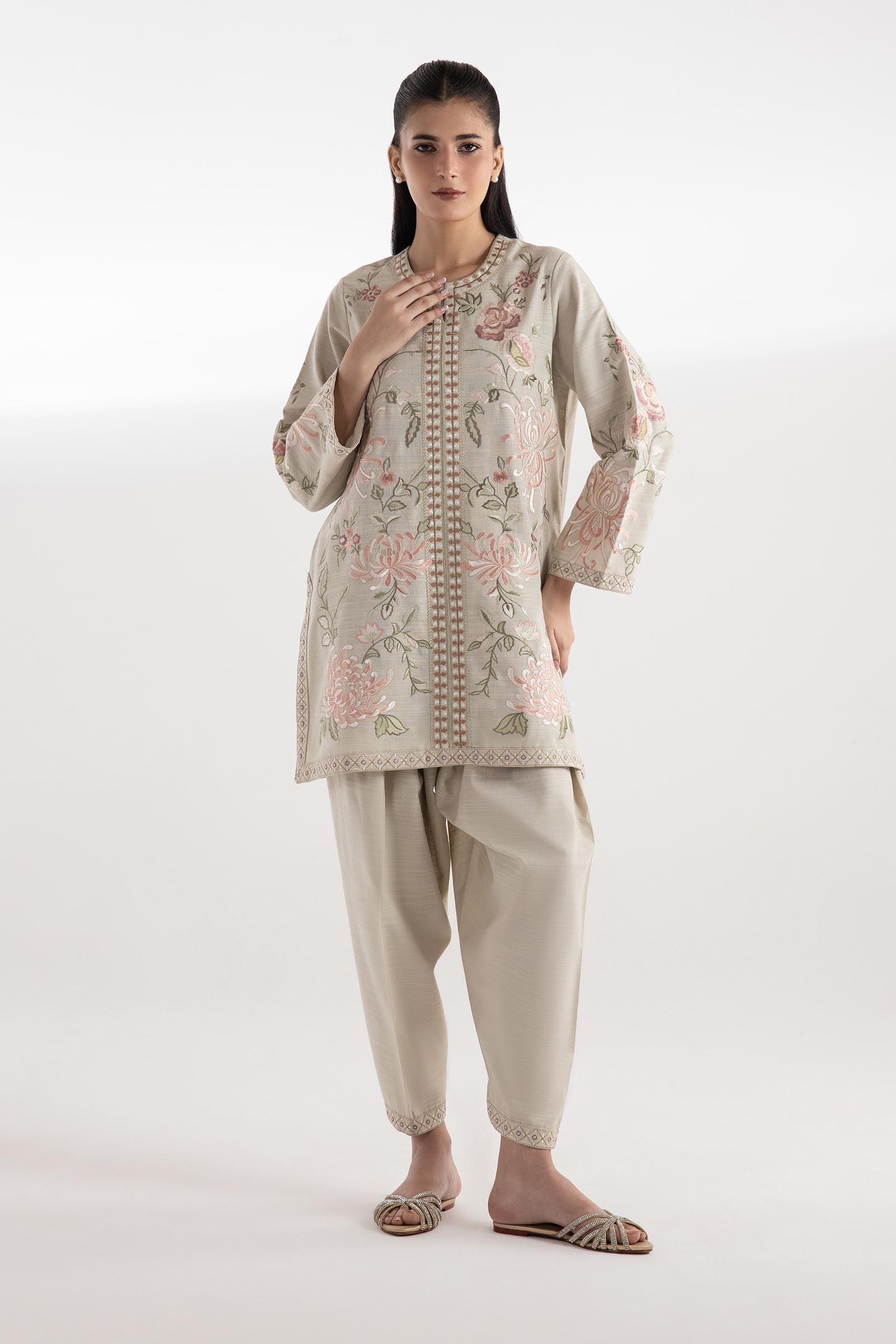 Stitched Embroidered Khaddar Slub Set Main image