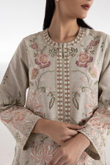 Stitched Embroidered Khaddar Slub Set