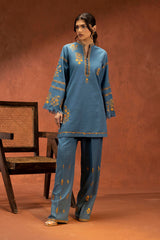 Stitched Embroidered Khaddar Slub