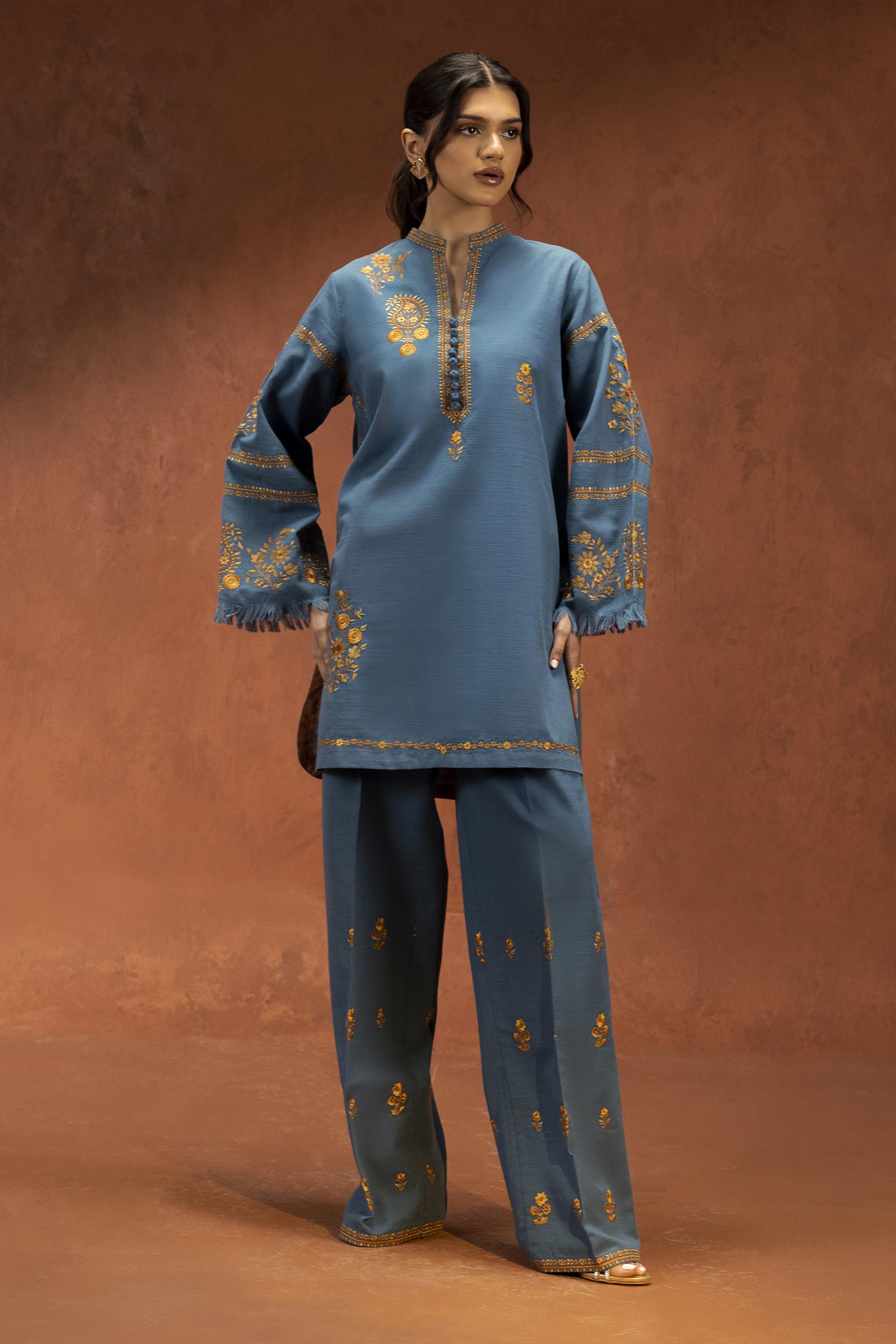 Stitched Embroidered Khaddar Slub Main image