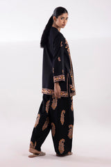 Stitched Embroidered Khaddar Shirt + Culotte