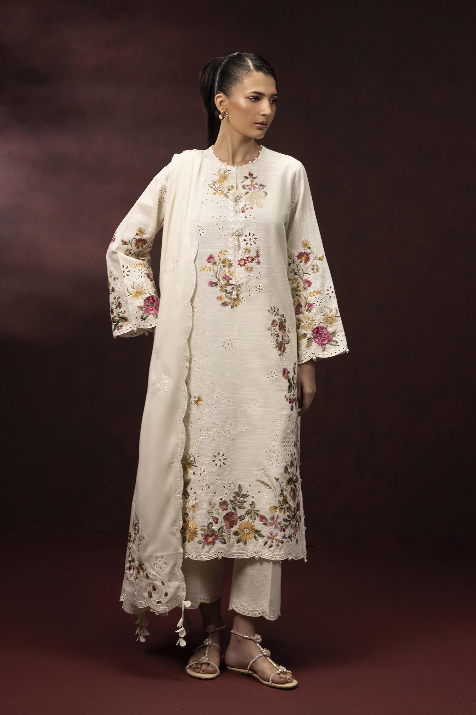Stitched Embroidered Khaddar Suit Main image