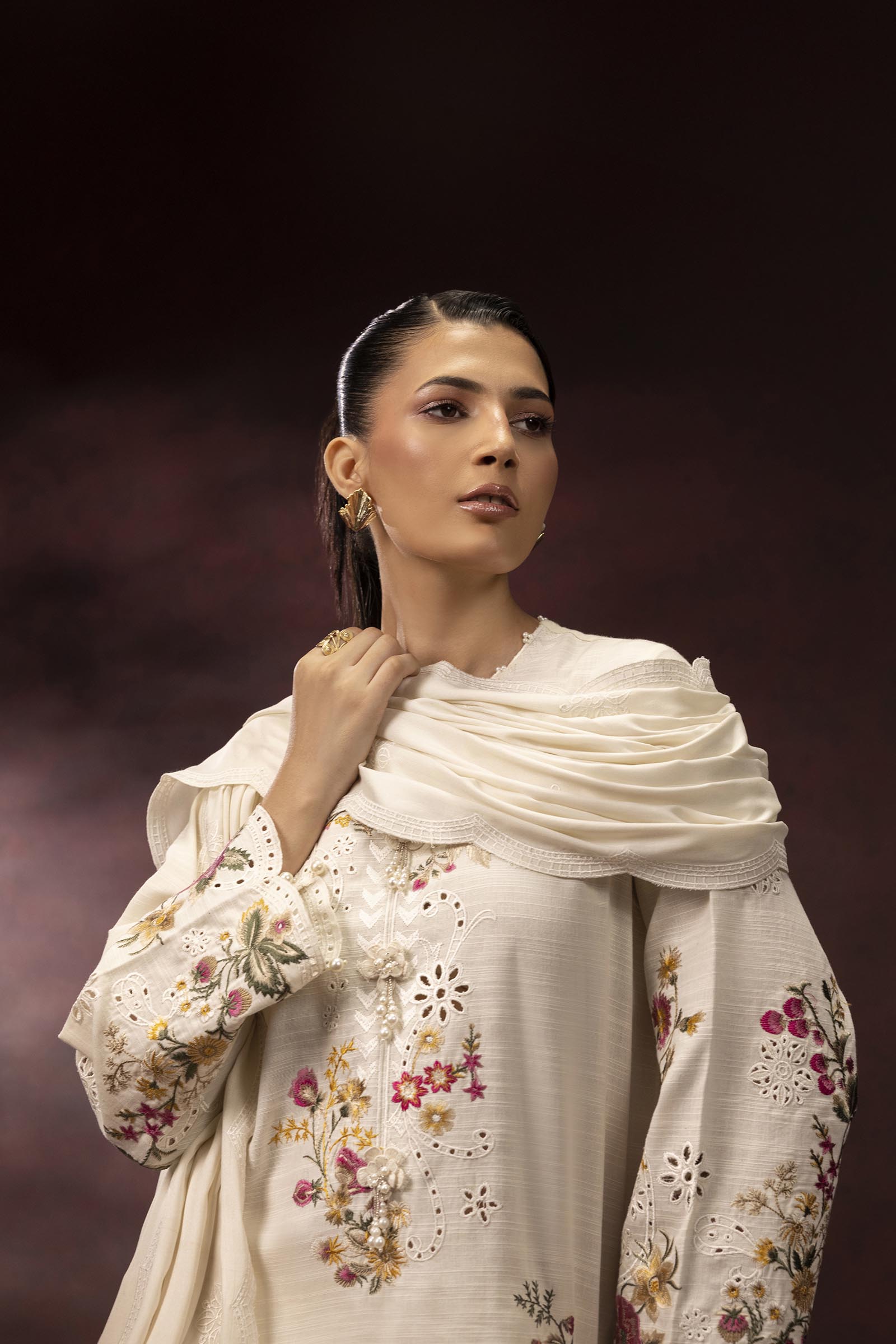 Stitched Embroidered Khaddar Suit