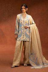 Stitched Embroidered Raw Silk Suit
