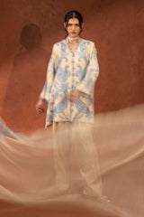 Stitched Embroidered Raw Silk Suit