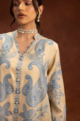 Stitched Embroidered Raw Silk Suit