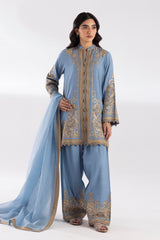 Stitched Embroidered Raw Silk Suit