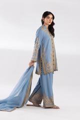 Stitched Embroidered Raw Silk Suit