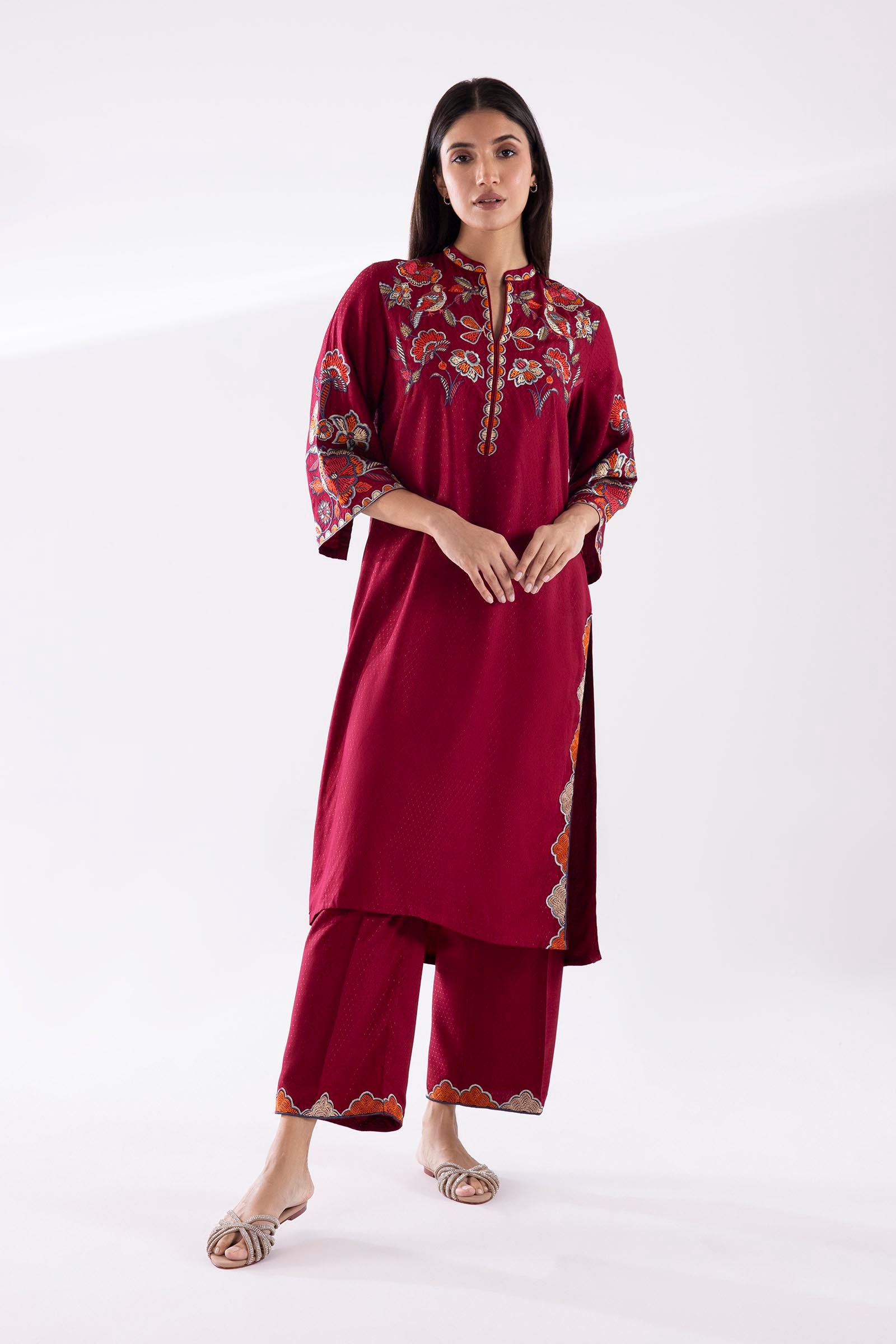 Stitched Dobby Viscose Embroidered + Bottom Main image