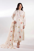 Stitched Embroidered Khaddar Shirt + Culotte