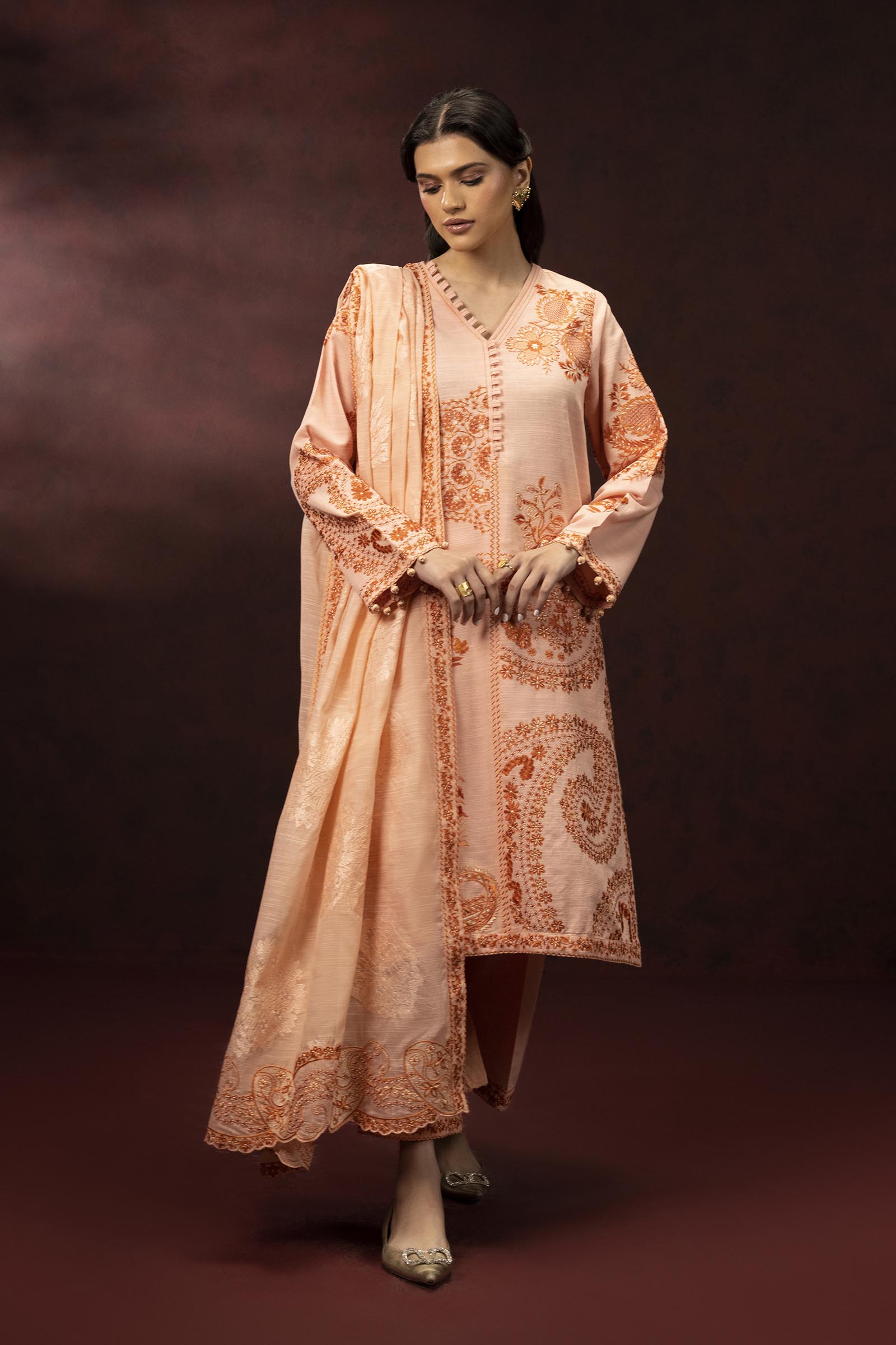 Stitched Embroidered Khaddar Suit Main image
