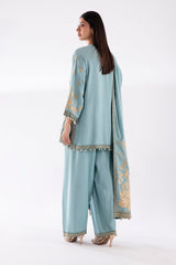 Stitched Embroidered Raw Silk Suit