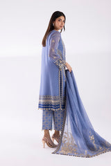 Stitched Signature Embroidered Cotton Net Suit