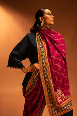 Embroidered Raw Silk Shawl