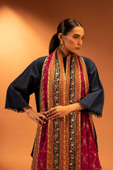 Embroidered Raw Silk Shawl
